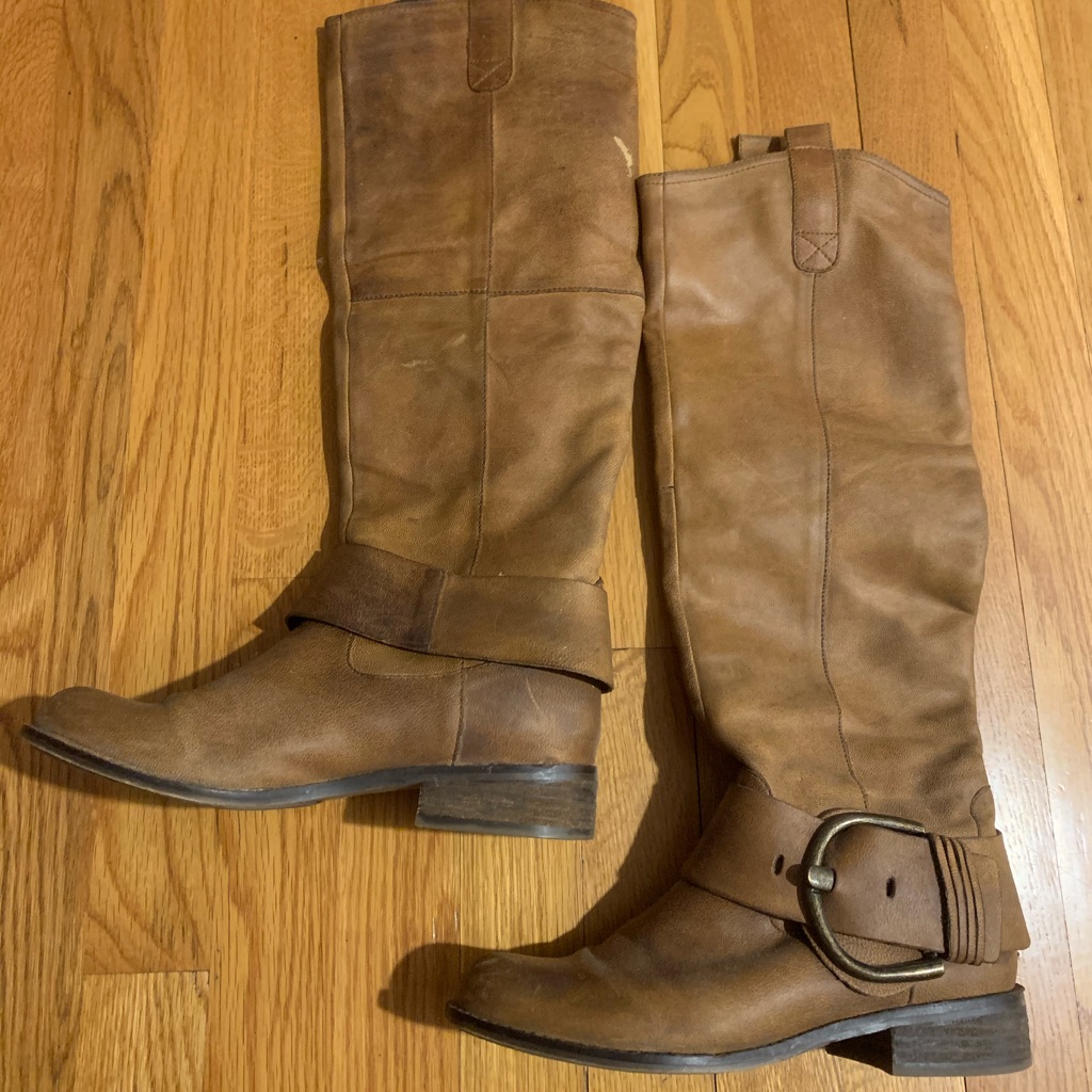 Steve Madden Leather Boots Ruckuss Cognac